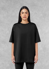 Oversized Tonal Back Print T- Shirt - Black